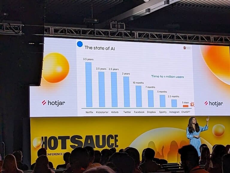 Ioana Teleanu speaking at HotSauce 2023