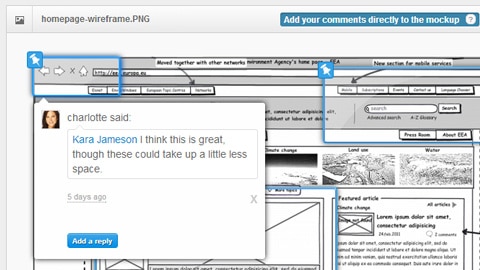 Collaboration wireframe mockup