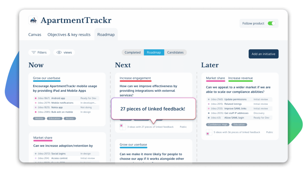 ProdPad is great for supporting your product management team structure