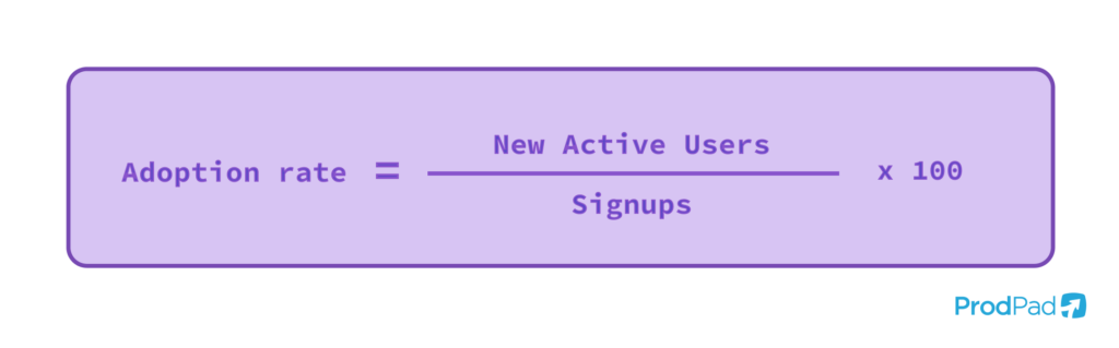 Formula showcasing how to find your adoption rate.