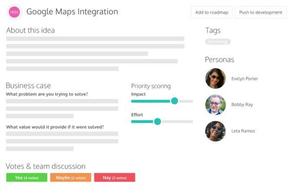 ProdPad Idea Canvas helps your keep the whole product team aligned