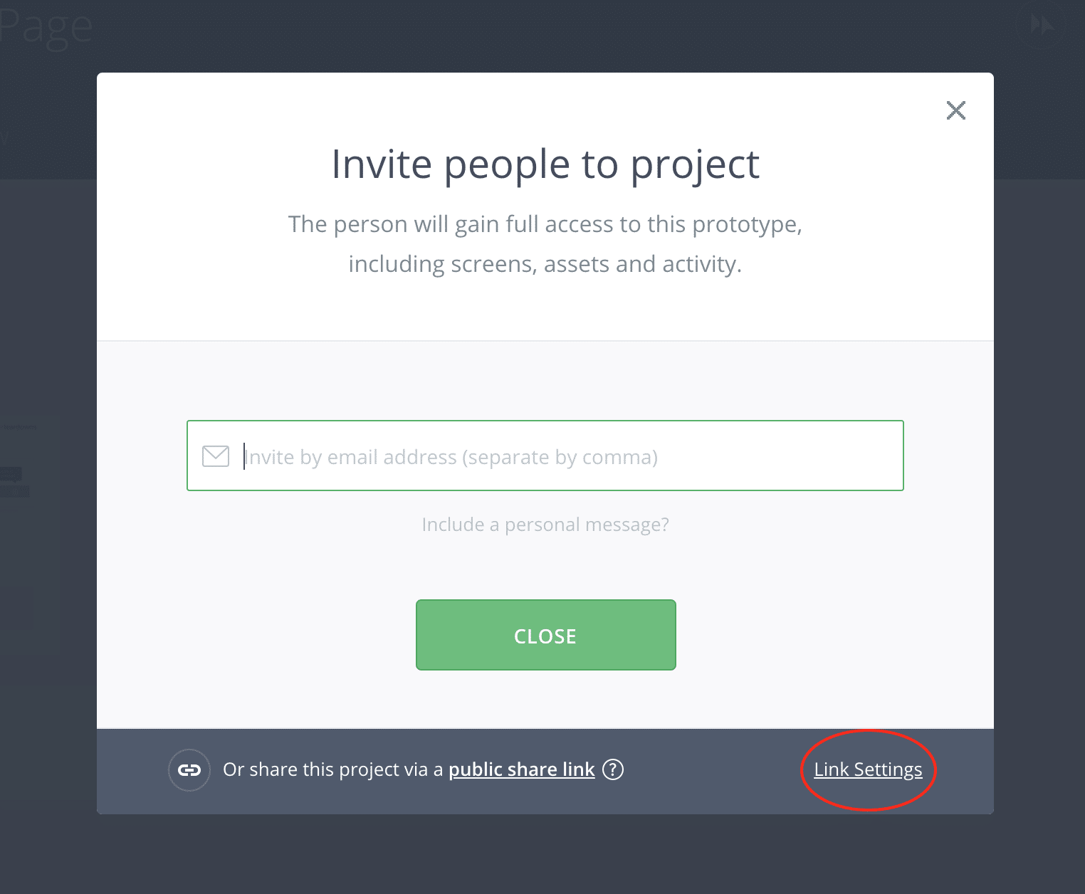 Invite people to the project