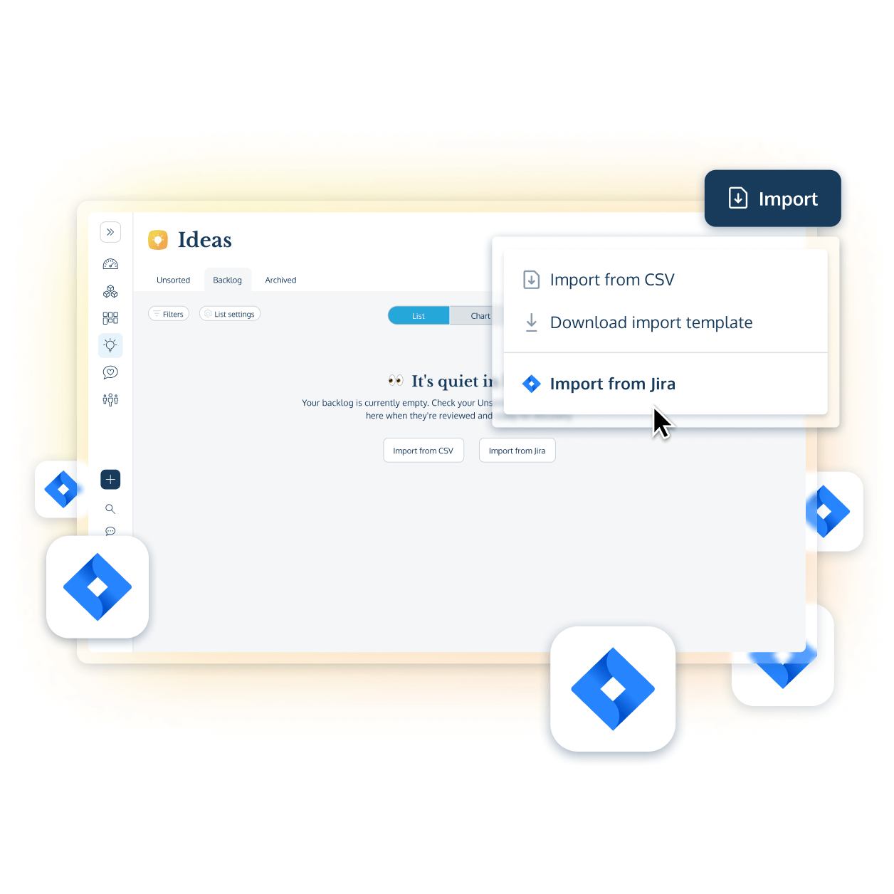 the Jira importer in prodpad product management software