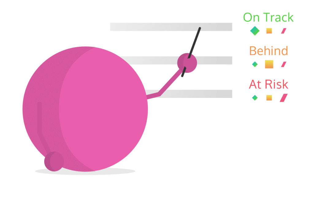 Illustration of a product manager tracking progress with KPIs