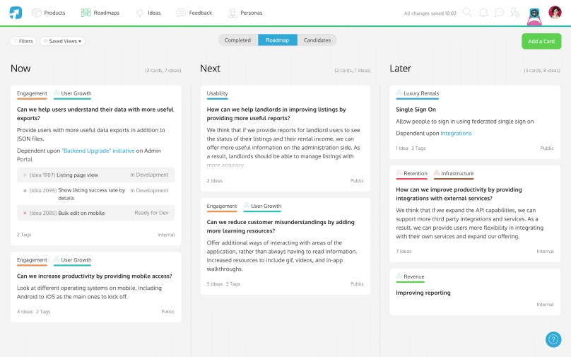 The ProdPad Lean Roadmap