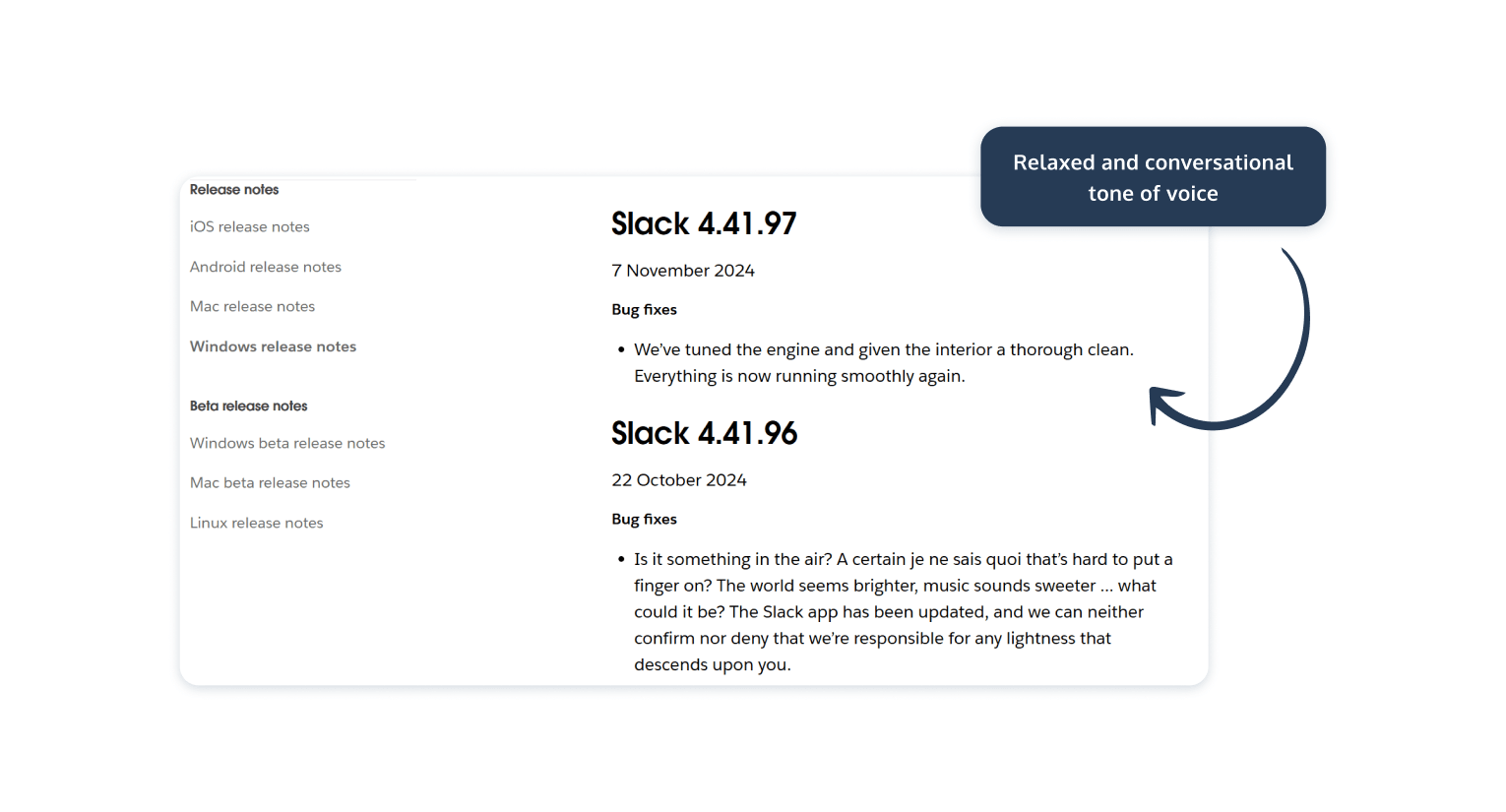 Slack changelog